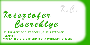 krisztofer csereklye business card